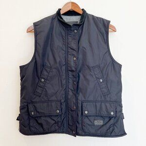 Vintage Lauren Ralph Lauren Womens Fleece Lined Vest S Black Equestrian Buckle